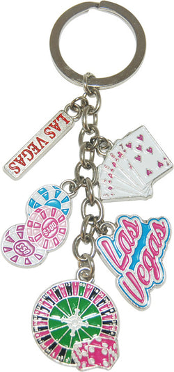 Las Vegas Dangle Cards Tag with Chips Pink LV Gambling Table Design