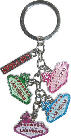 Las Vegas Dangle Keyring In Pink & Green