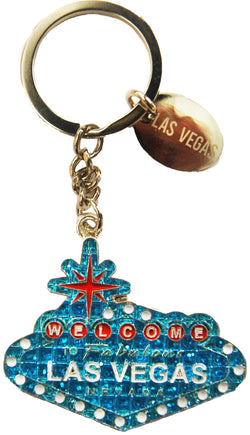 Las Vegas Welcome Sign Blue Magic Glitter with Tag
