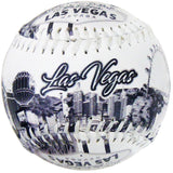 Las Vegas Black and White Baseball Toy with Skyline Stitched in White Thread