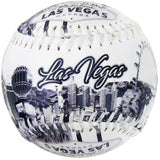 Las Vegas Black and White Baseball Toy with Skyline Stitched in White Thread