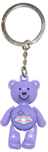 Interactive Toy Las Vegas Bear with Moving Welcome Sign in Lavender