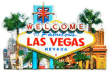 Las Vegas Magnet - Fabulous Welcome Poly Photo 3.59