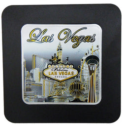 Las Vegas Gold and Black Coasters 6-Pack - Elegant Houseware