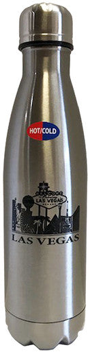 Silver Steel Las Vegas Skyline Matte Travel Mug Bottle