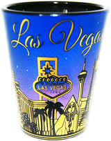 Las Vegas Mini Ceramic Cup Purple with Gold Skyline Design