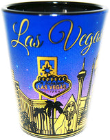 Las Vegas Mini Ceramic Cup Purple with Gold Skyline Design