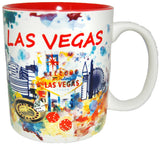 Las Vegas 12oz Watercolor White Cup with Red Interior