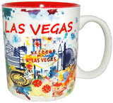 Las Vegas 12oz Watercolor White Cup with Red Interior
