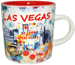 WATERCOLOR Las Vegas Mini Cup - White with Red Interior