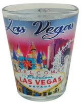 Las Vegas Foil Shot Glass Violet Skyline