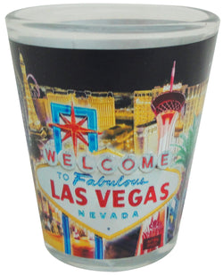 Las Vegas Foil Shot Glass Black Skyline