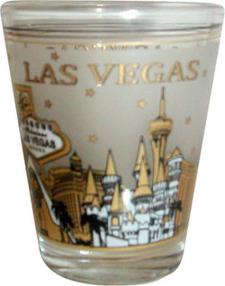 Las Vegas Black Shot Glass with Gold Skyline Detail