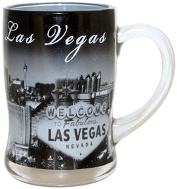 LAS VEGAS Skyline Beer Cup Glass - B&W Design