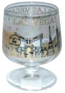 Las Vegas Mini Brandy Glass with Black & Gold Skyline Detail