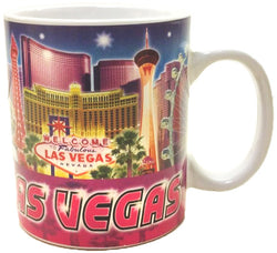 Las Vegas 11Oz Cup Blue & Purple Collage