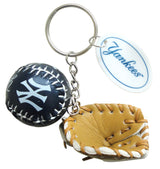 Yankees Baseball Keychain With Glove