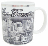 San Francisco 11oz Mug - Black & White with Silver Line