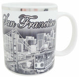 San Francisco 11oz Mug - Black & White with Silver Line