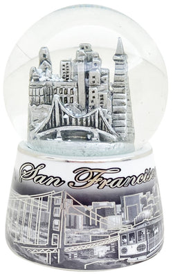 San Francisco Waterball 65mm - Black & White with Silver Accent