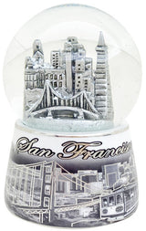 San Francisco Waterball 65mm - Black & White with Silver Accent