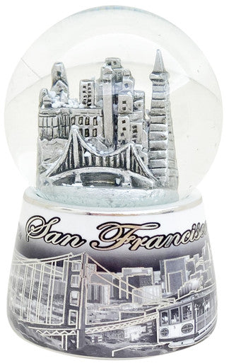 San Francisco Waterball 65mm - Black & White with Silver Accent