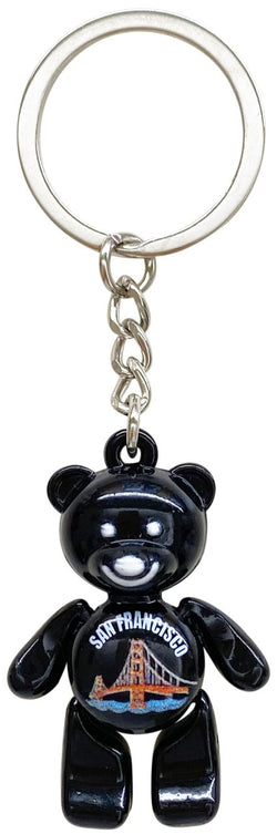 San Francisco Bear Keyring Black with Moving Parts