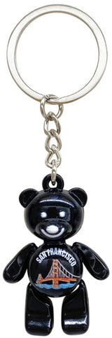 San Francisco Bear Keyring Black with Moving Parts