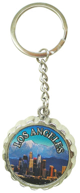 Los Angeles Skyline Bottle Cap Keyring