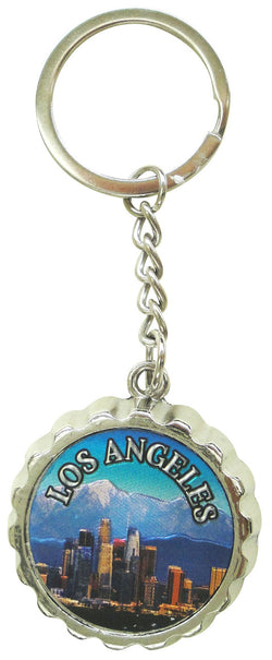 Los Angeles Skyline Bottle Cap Keyring
