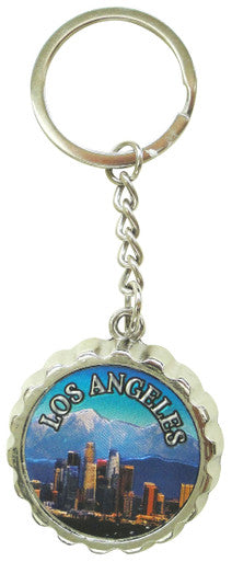 Los Angeles Skyline Bottle Cap Keyring