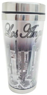 Los Angeles B&W with Silver Travel Mug