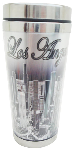 Los Angeles B&W with Silver Travel Mug