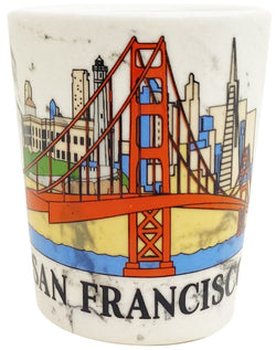 San Francisco Shotglass Marble with Color Line