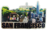 San Francisco Skyline and Tram Foil Magnet