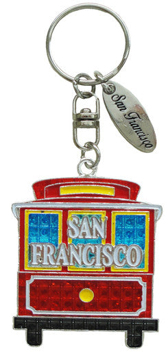 San Francisco Magic Glitter Train Keyring