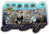 San Diego Foil Magnets Set - Skyline, Palm, and Panda Designs