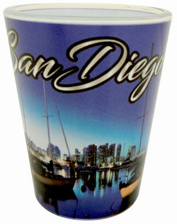 San Diego Skyline Photo Collage Shot Glasses - Set of Colorful Promo Souvenirs