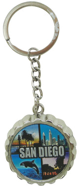 San Diego Bottle Cap Opener with Photo Collage Feature