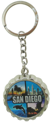 San Diego Bottle Cap Opener with Photo Collage Feature