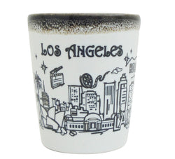 Los Angeles Ceramic Shot Glass - White Drip Design