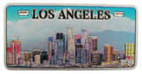 Los Angeles Foil License Plate Magnet with Day Skyline Design