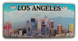 Los Angeles Foil License Plate Magnet with Day Skyline Design