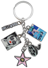 Hollywood 5-Dangle Keychain Colorful/Cinema/Star/B&W/Letters