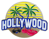 Hollywood Palm Trees Pewter Magnet