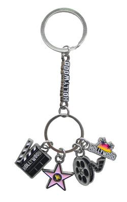 Hollywood 4-Dangle Keychain Palms/Movie/Star/Cinema