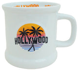 Hollywood Palm Trees White Embossed Mug