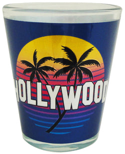 Hollywood Colorful Palm Trees Foil Shotglass