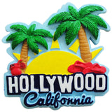 Hollywood CA Palm Trees Poly Magnet
