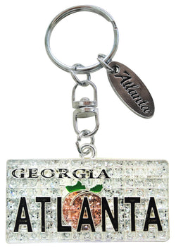 Atlanta Keyring License Plate - Georgia on My Mind Magic Glitter